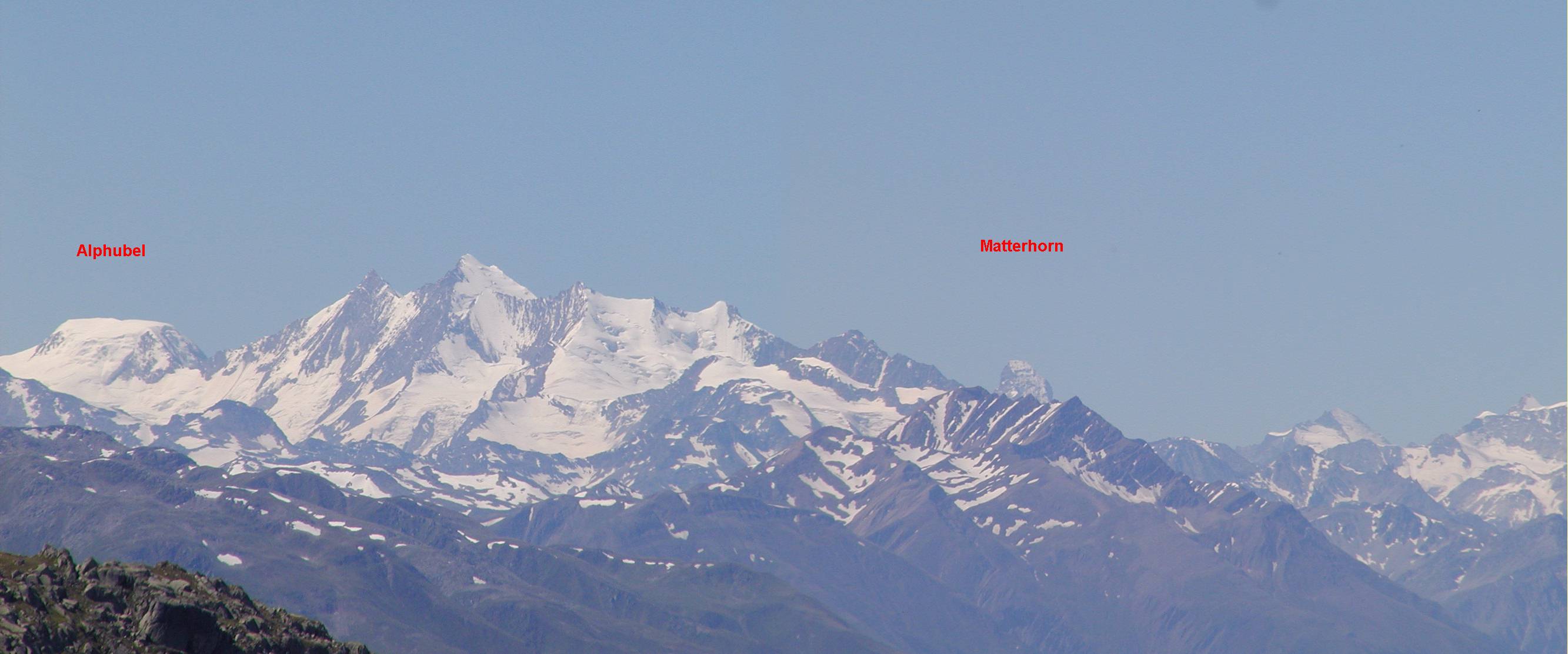 Matterhorn2: von Furkapass-Westrampe aus Alphubel bis Matterhorn
